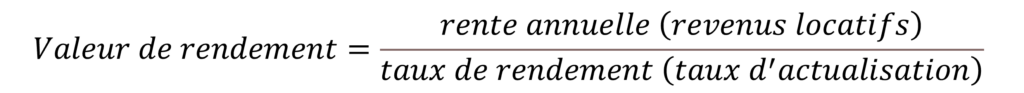 formule décrivant le calucl du rendement